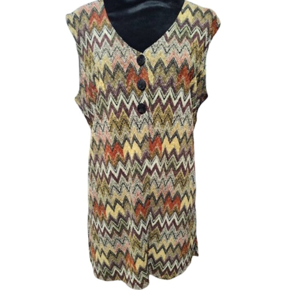 Coldwater Creek Multicolor Fall Women's Vest Size Medium  Lightweight Sheer - Picture 7 of 10